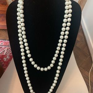 🌼CHICO’S Long Faux Pearl Necklace